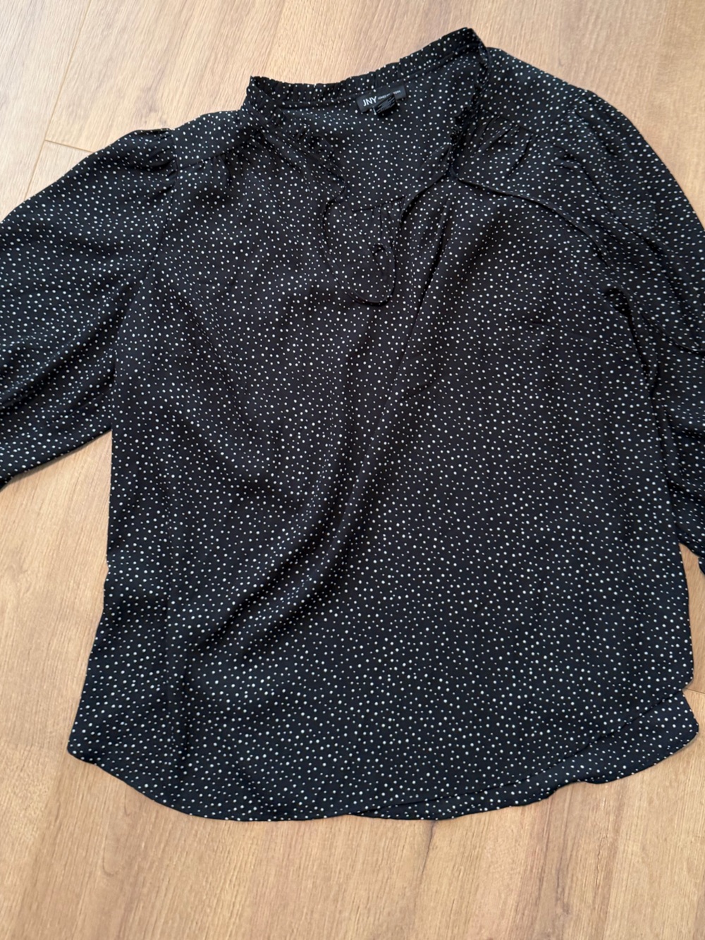 Black Dot-Print Women's Blouse